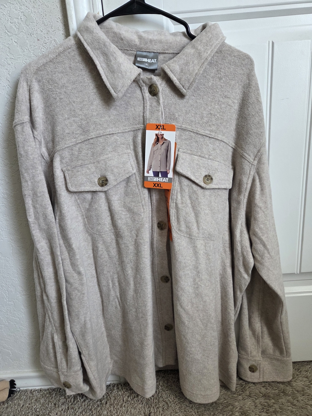 Women's Neutral Beige Zip-Up Shacket Jacket